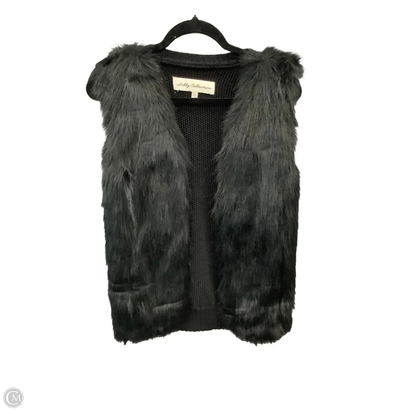 Vest Faux Fur & Sherpa By Clothes Mentor In Black, Size: Sp