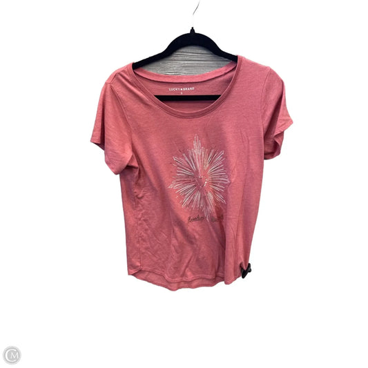 Top Short Sleeve By Lucky Brand In Pink, Size: S