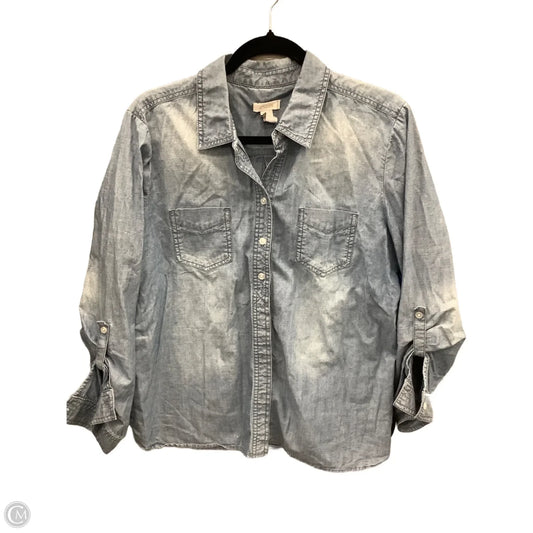Top Long Sleeve By Chicos In Blue, Size: L