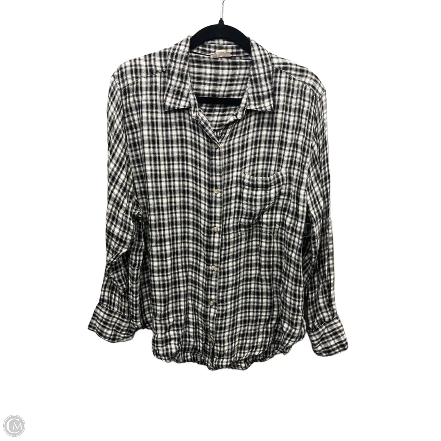 Top Long Sleeve By Ana In Plaid Pattern, Size: M