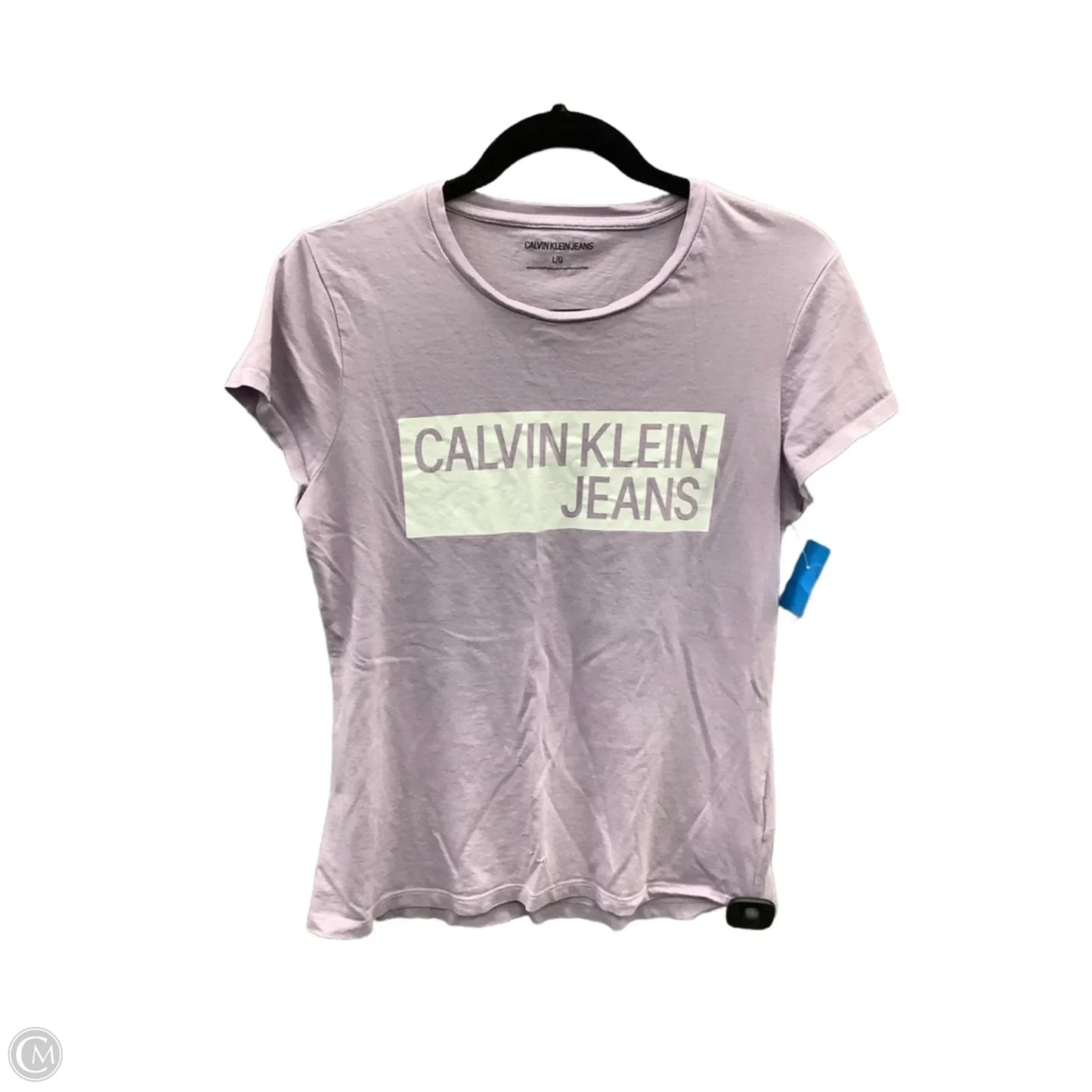 Top Short Sleeve By Calvin Klein In Purple, Size: L