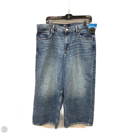 Jeans Wide Leg By Gap In Blue Denim, Size: 12