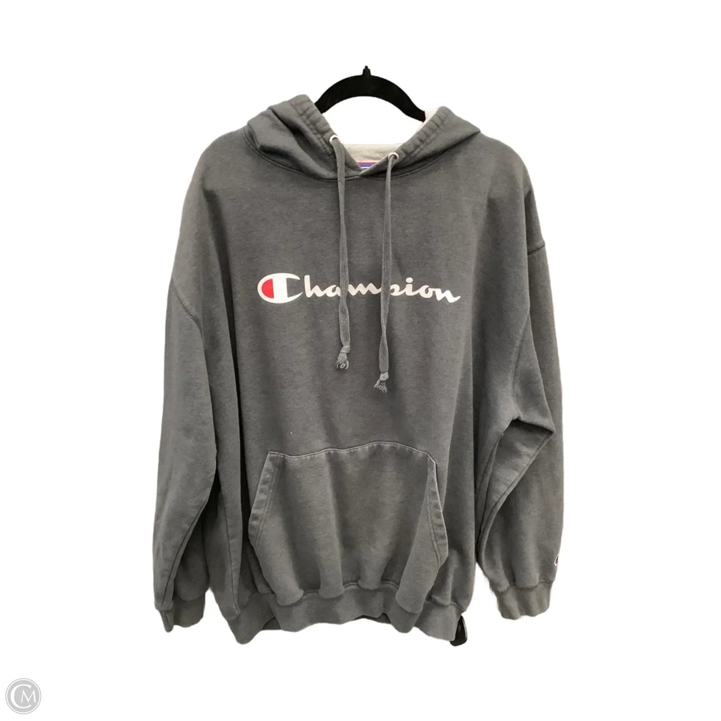 Athletic Sweatshirt Hoodie By Champion In Grey, Size: 2x