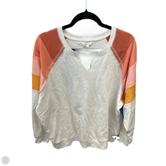 Top Long Sleeve By Maurices In Grey & Orange, Size: Xl