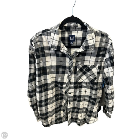 Top Long Sleeve By Gap In Plaid Pattern, Size: Xl