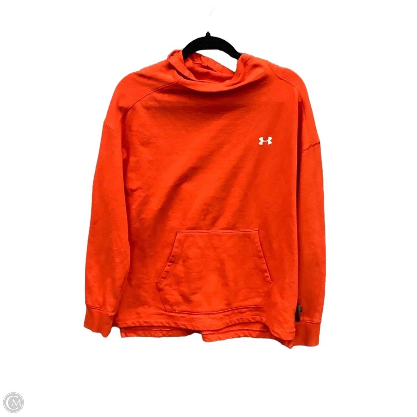 Athletic Top Long Sleeve Collar By Under Armour In Orange, Size: S