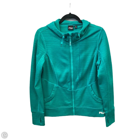 Athletic Jacket By Fila In Green, Size: M