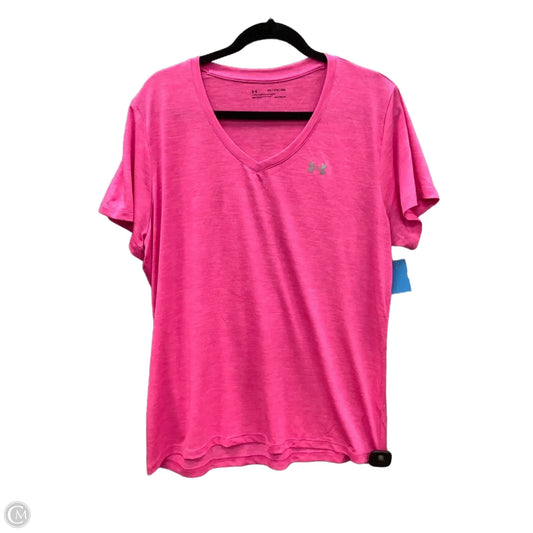 Athletic Top Short Sleeve By Under Armour In Pink, Size: 2x