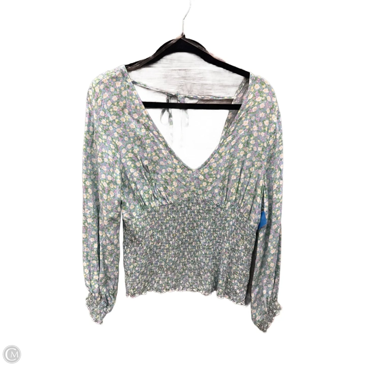 Blouse Long Sleeve By Clothes Mentor In Blue & Green, Size: 1x