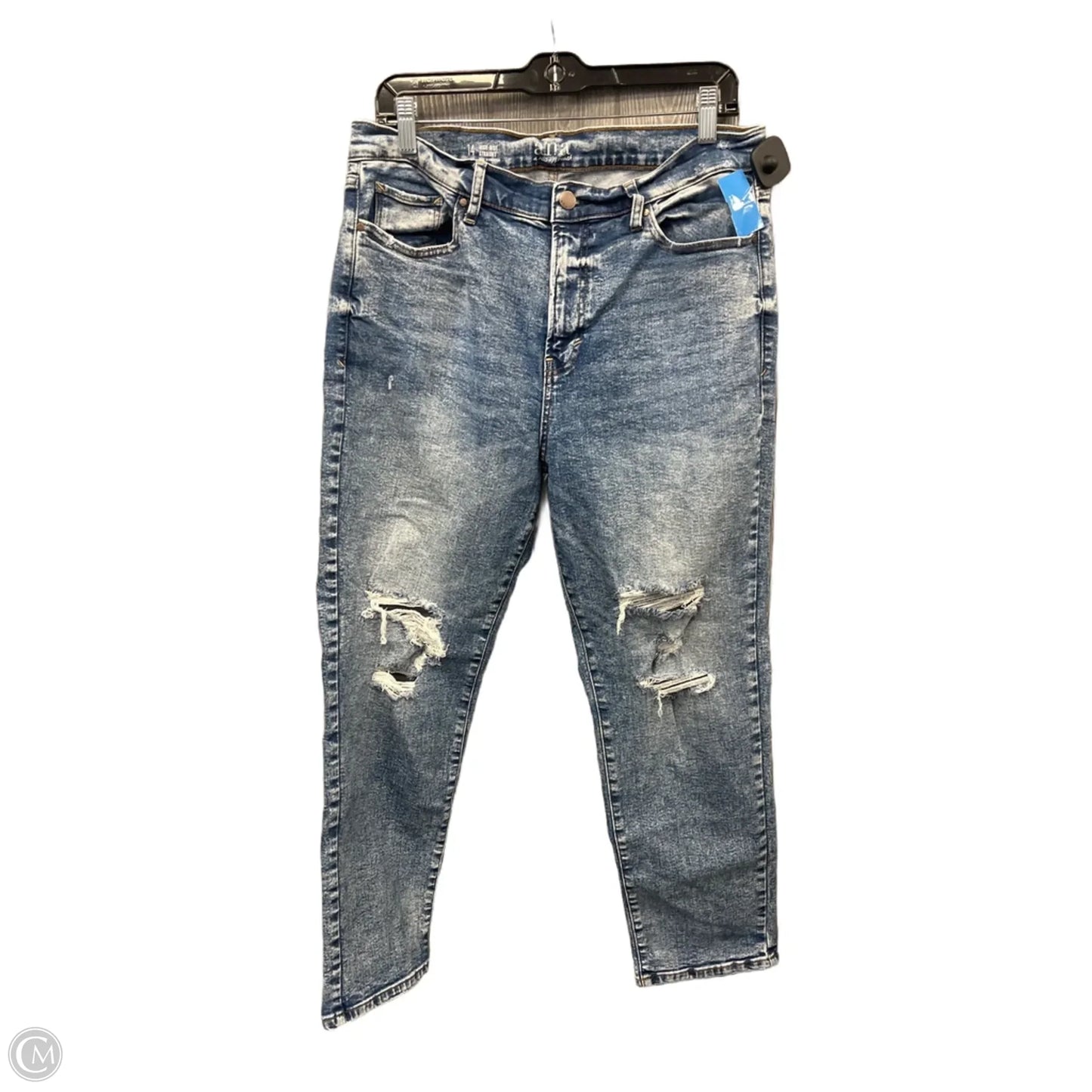 Jeans Straight By Ana In Blue Denim, Size: 14