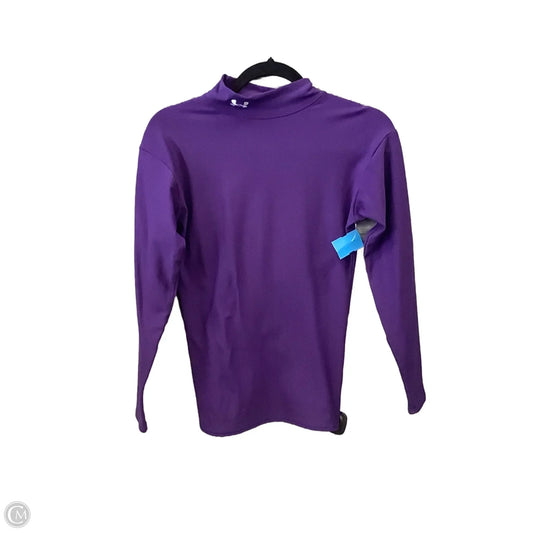 Athletic Top Long Sleeve Collar By Under Armour In Purple, Size: M