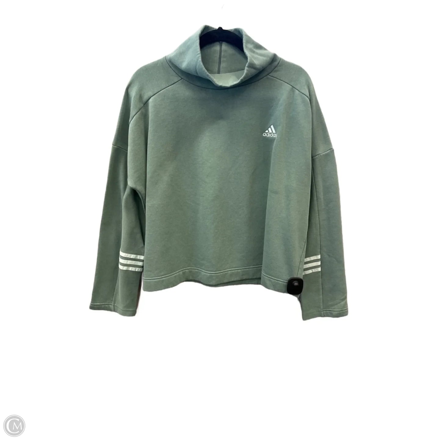 Athletic Sweatshirt Collar By Adidas In Green, Size: S