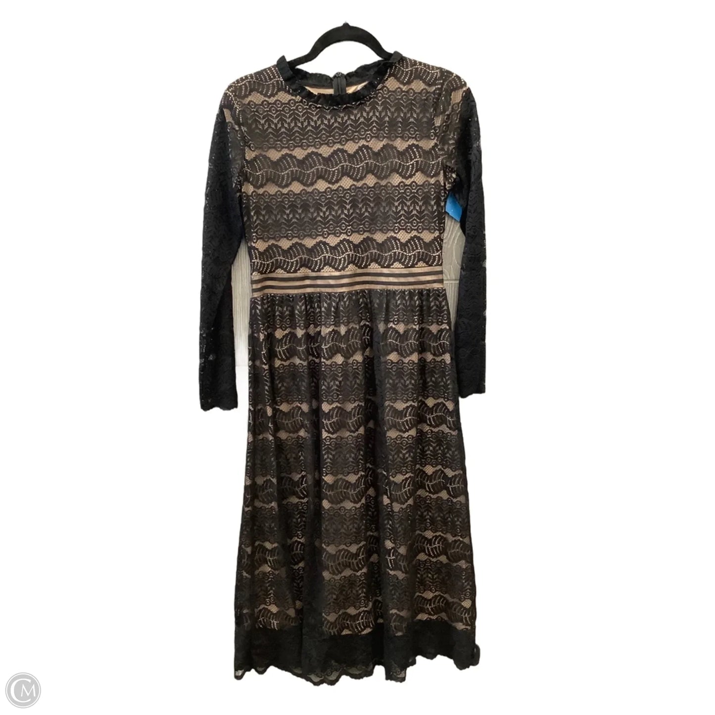 Dress Casual Midi By Polagram In Black & Tan, Size: M