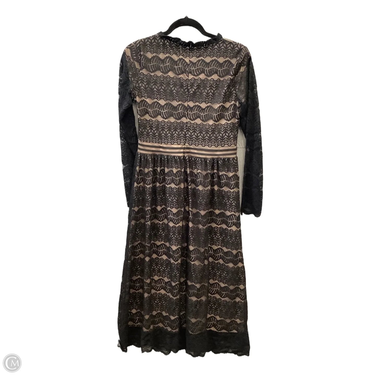 Dress Casual Midi By Polagram In Black & Tan, Size: M