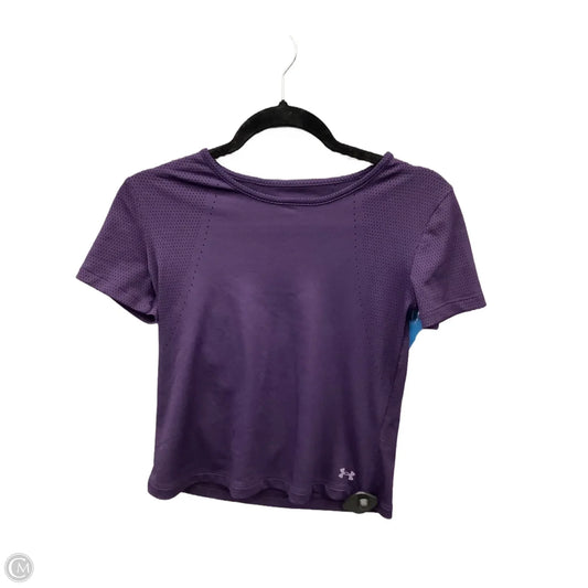 Athletic Top Short Sleeve By Under Armour In Purple, Size: Xs