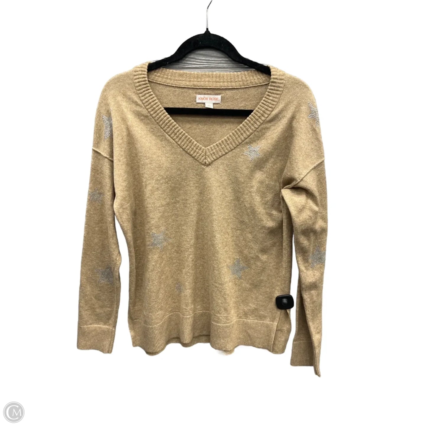 Top Long Sleeve By Knox Rose In Tan, Size: S