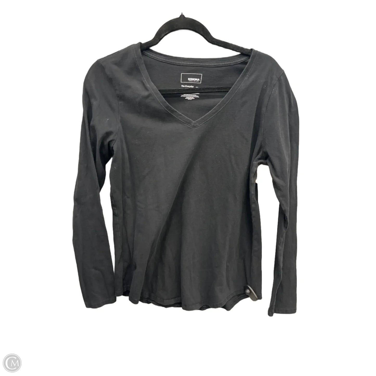 Top Long Sleeve Basic By Sonoma In Black, Size: M