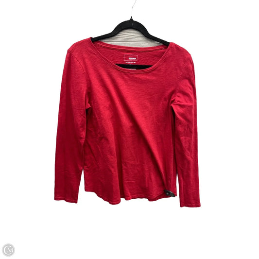 Top Long Sleeve Basic By Sonoma In Red, Size: M
