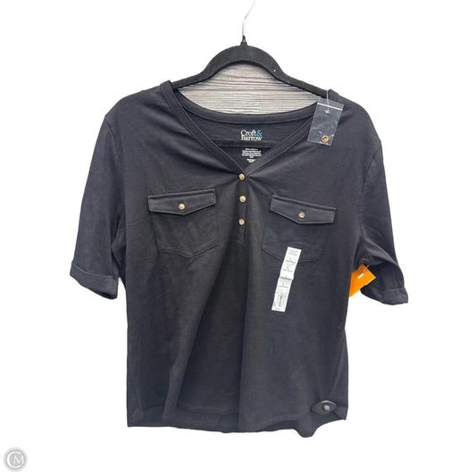 Top Short Sleeve By Croft And Barrow In Black, Size: L