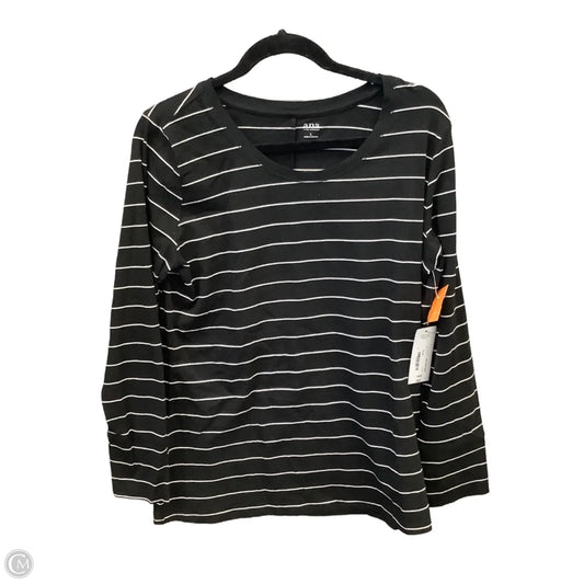 Top Long Sleeve By Ana In Striped Pattern, Size: L