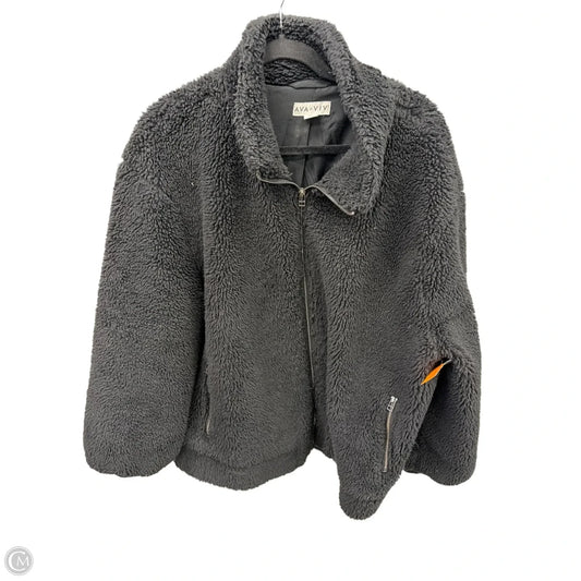 Jacket Faux Fur & Sherpa By Ava & Viv In Black, Size: 2x