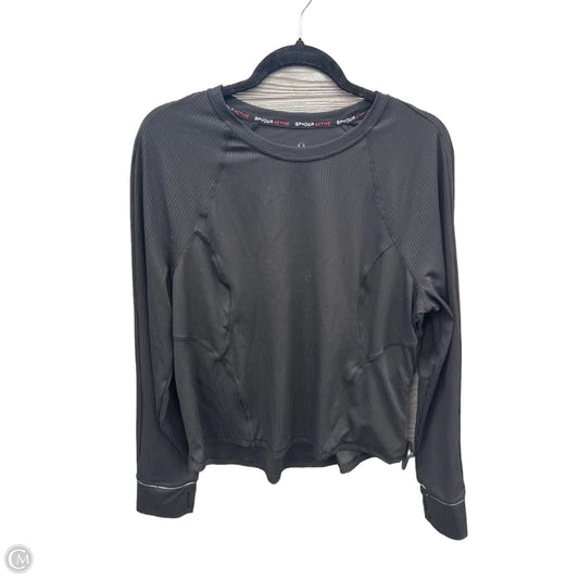 Athletic Top Long Sleeve Crewneck By Spyder In Black, Size: Xl