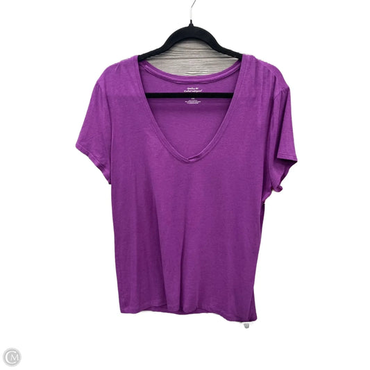 Top Short Sleeve Basic By Banana Republic In Purple, Size: L