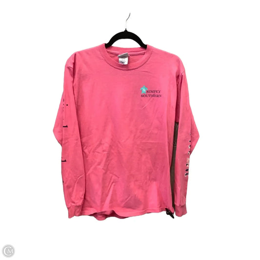 Top Long Sleeve By Simply Southern In Pink, Size: M