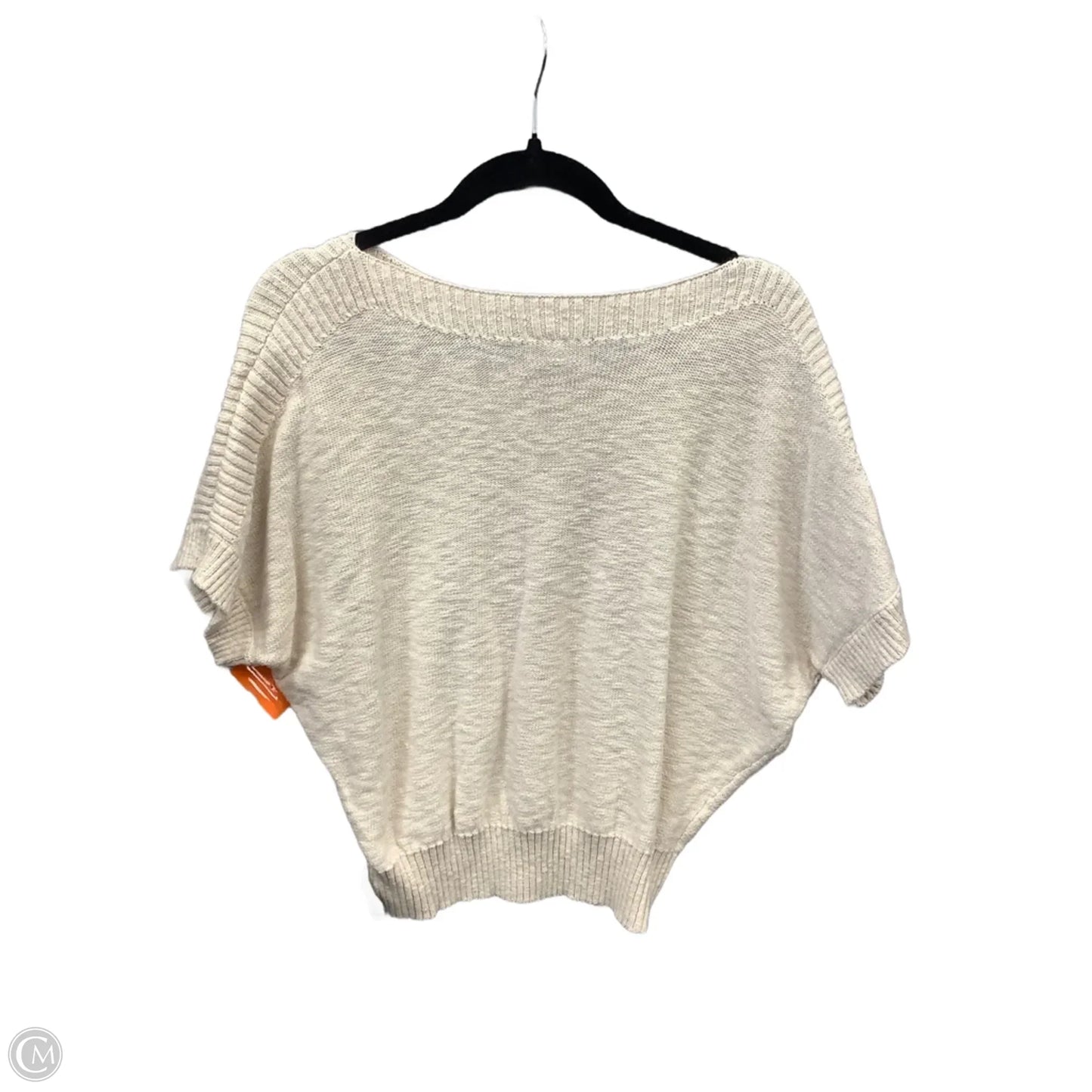 Sweater Short Sleeve By Loft In Cream, Size: Lp