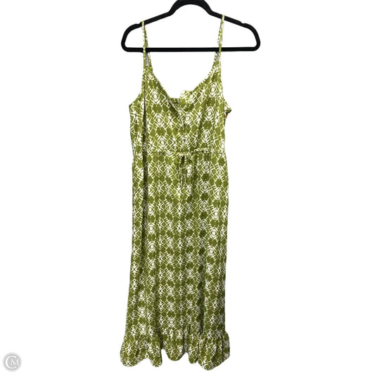 Dress Casual Midi By Ophelia Roe In Green & White, Size: M