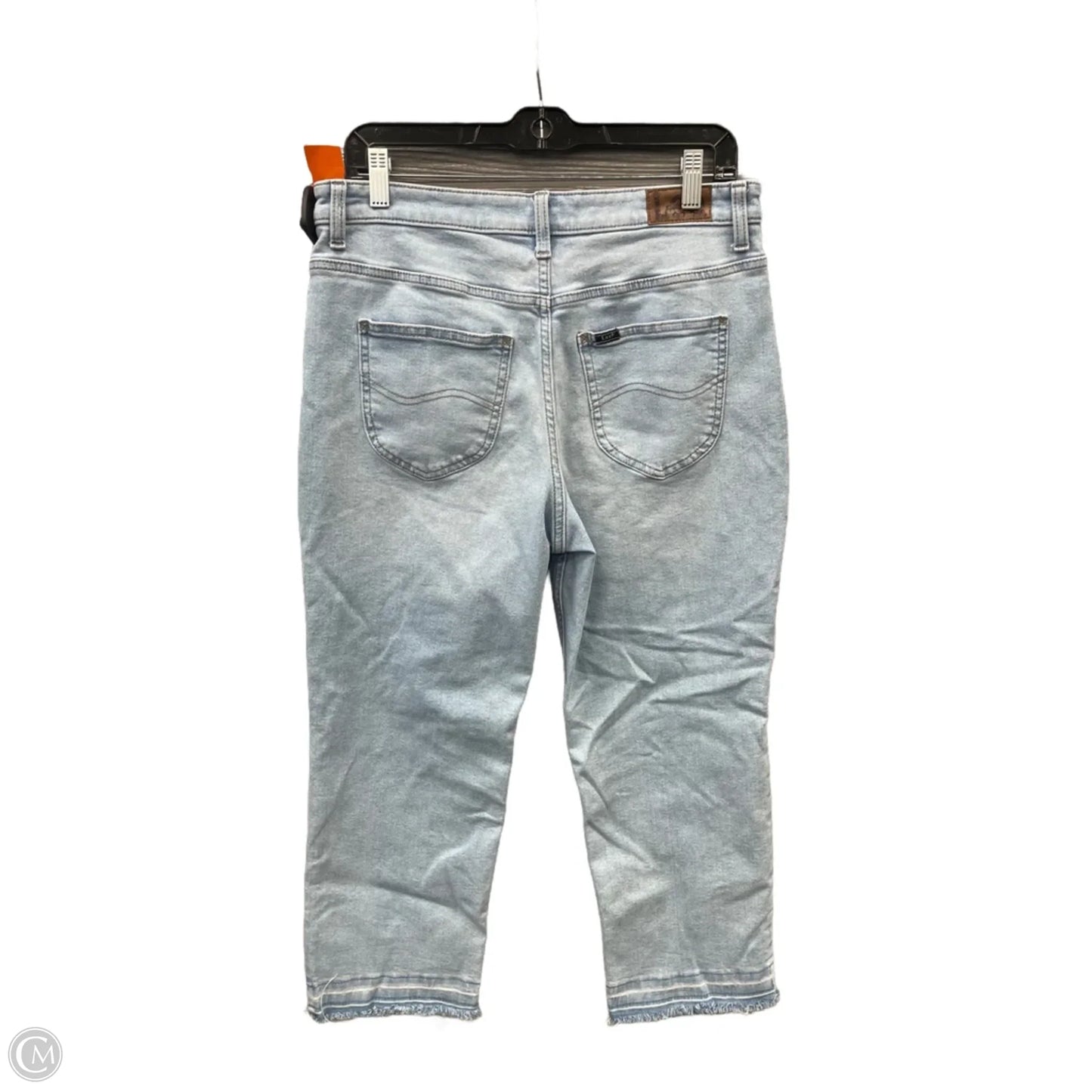 Jeans Cropped By Lee In Blue Denim, Size: 12