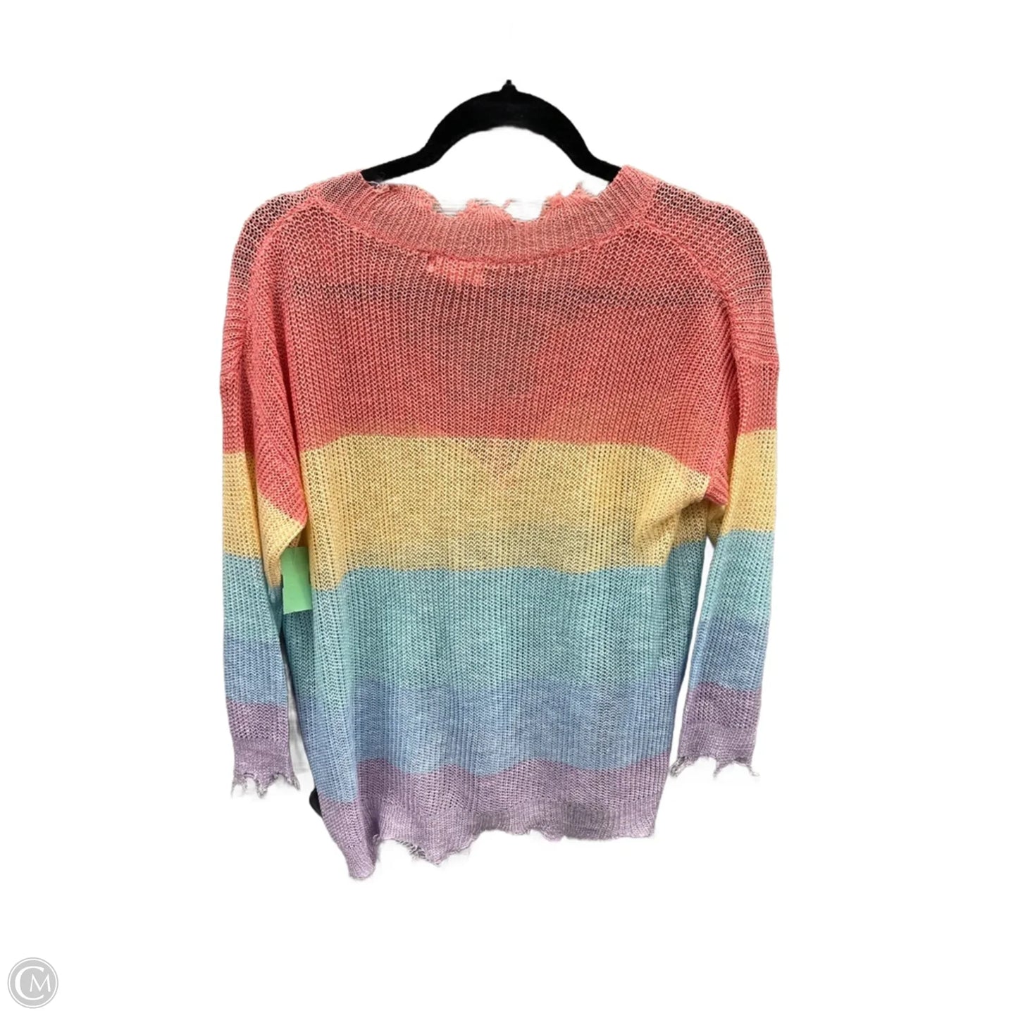 Sweater By Main Strip In Rainbow Print, Size: L