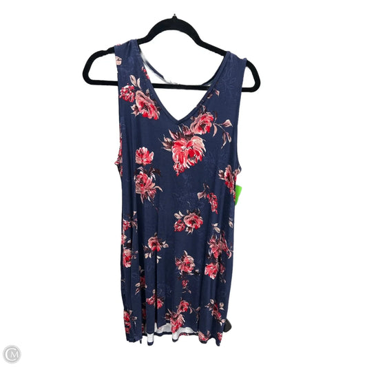 Dress Casual Midi By Maurices In Blue & Pink, Size: L