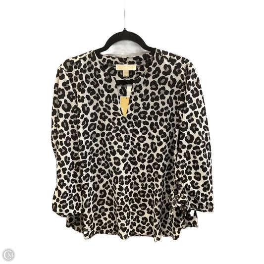 Top Long Sleeve By Michael By Michael Kors In Animal Print, Size: Xl