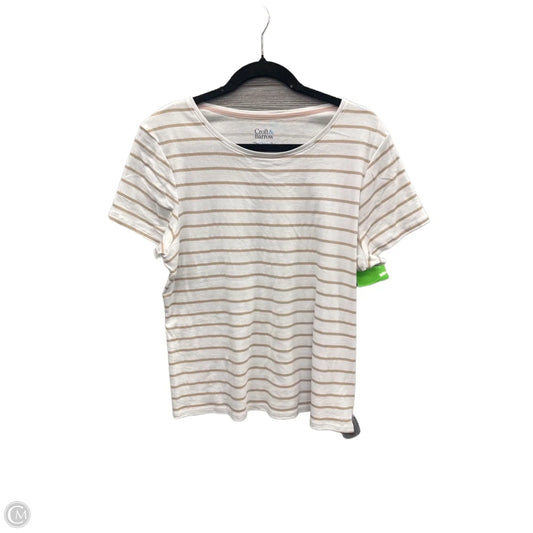 Top Short Sleeve By Croft And Barrow In Striped Pattern, Size: Lp