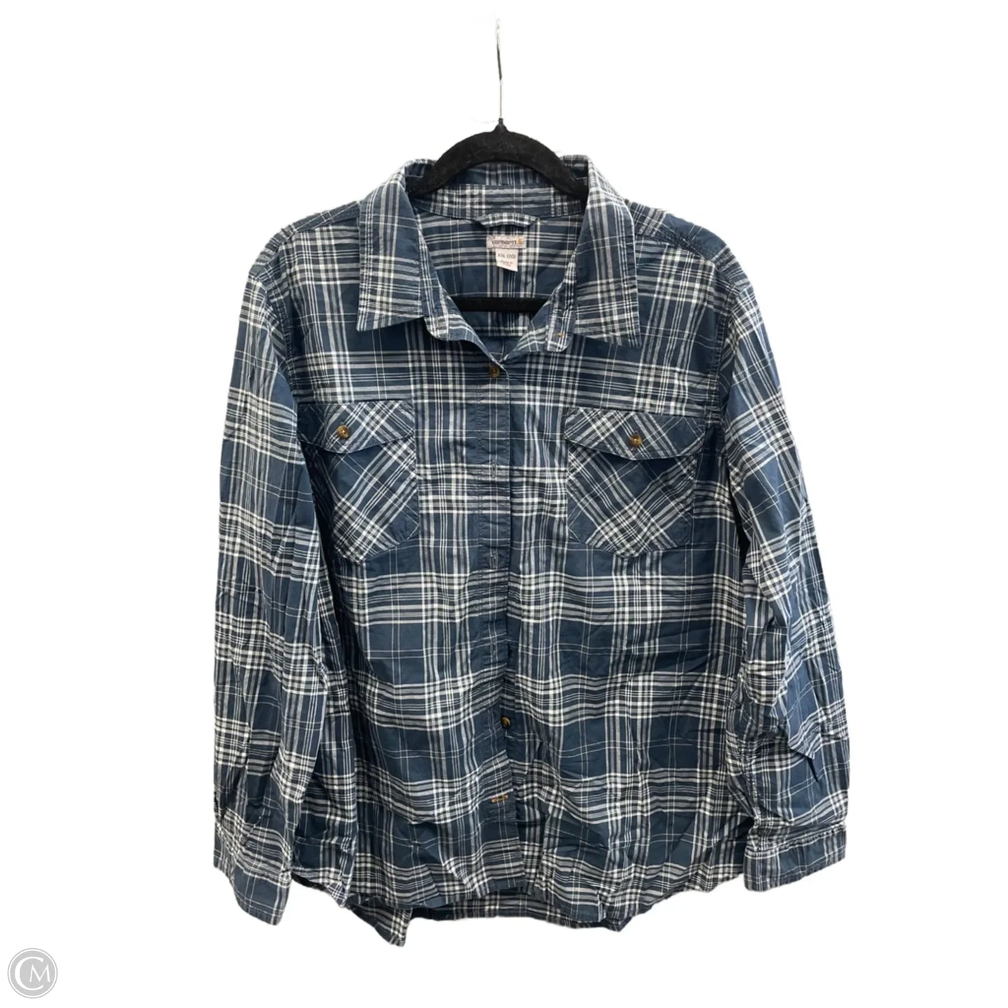 Top Long Sleeve By Carhartt In Blue, Size: Xxl
