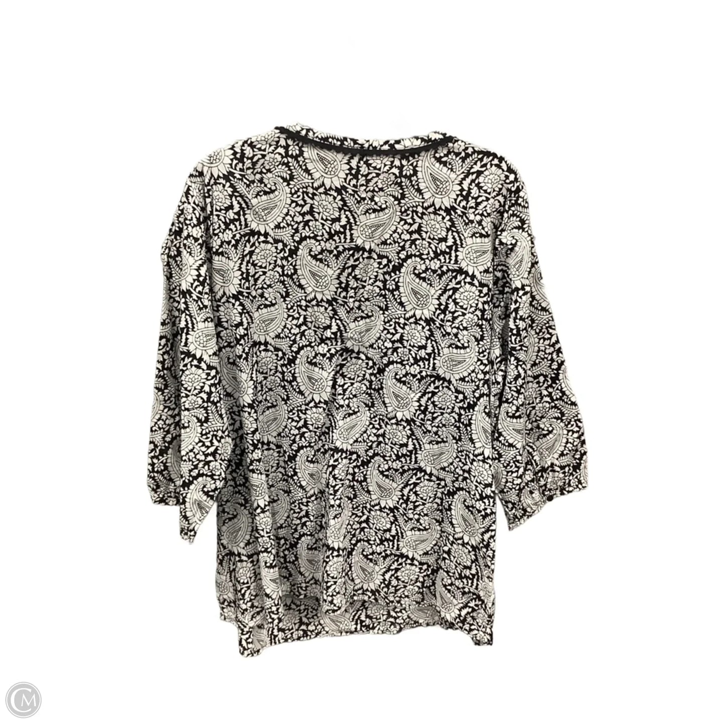 Top Long Sleeve By Talbots In Black & White, Size: 2x