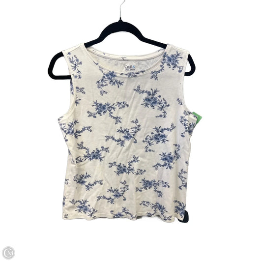 Top Sleeveless By Croft And Barrow In Blue & White, Size: M