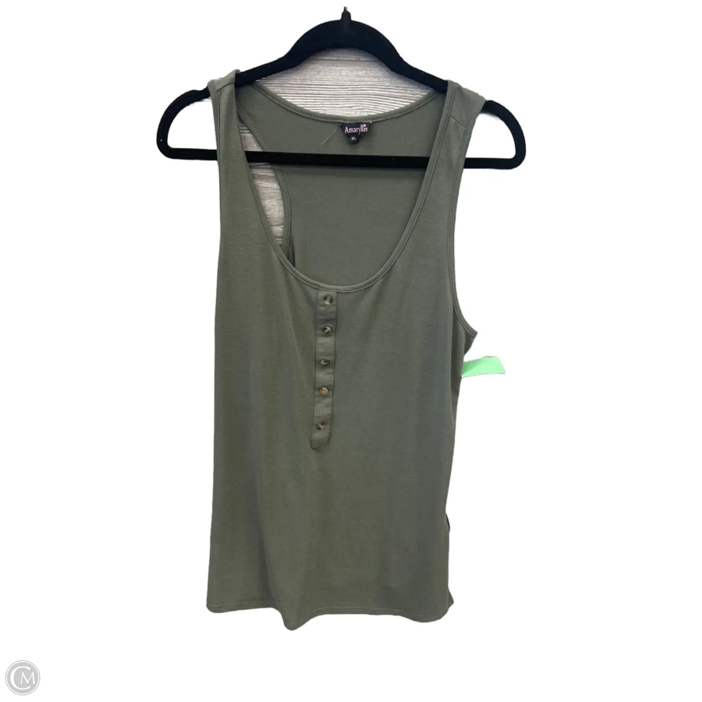 Top Sleeveless By Amaryllis In Green, Size: Xl