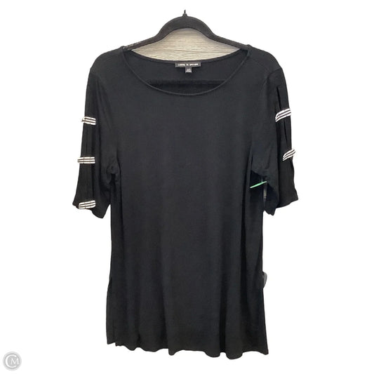 Top Short Sleeve By Cable And Gauge In Black & White, Size: L