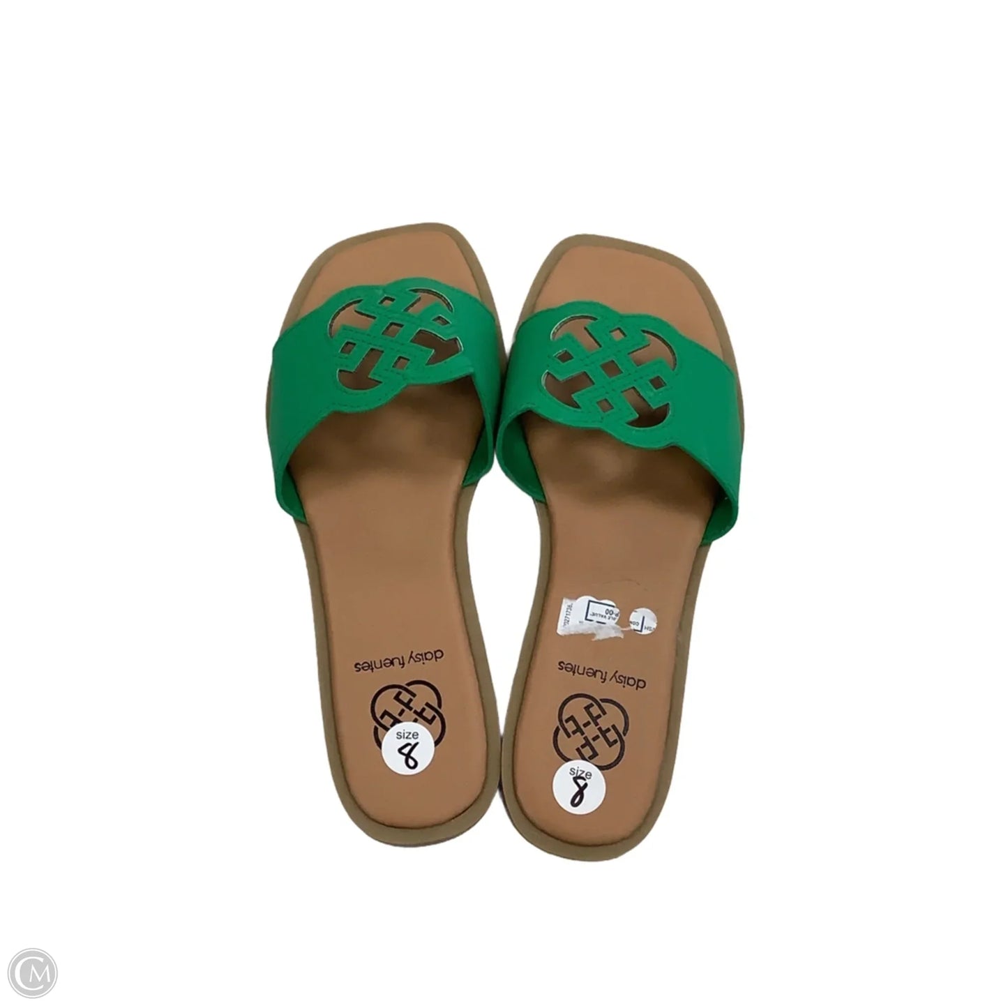 Sandals Flats By Daisy Fuentes In Green & Tan, Size: 8