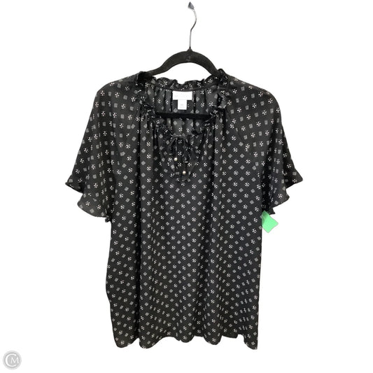 Top Short Sleeve By Liz Claiborne In Black, Size: Xxl