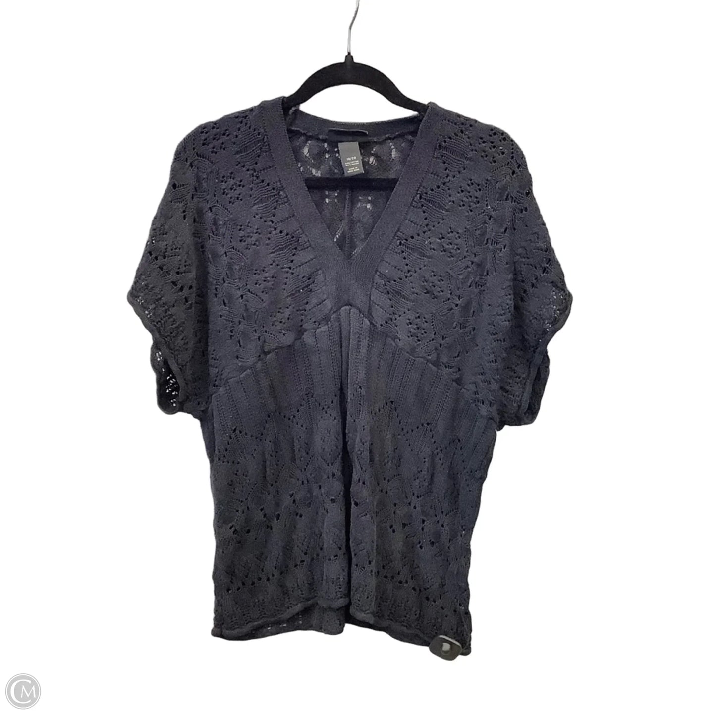 Top Short Sleeve By Lane Bryant In Black, Size: 1x