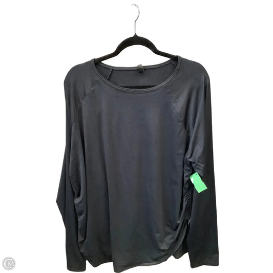 Athletic Top Long Sleeve Crewneck By Under Armour In Black, Size: 2x