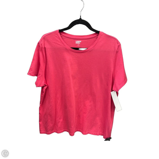 Top Short Sleeve Basic By Lands End In Pink, Size: Xlp