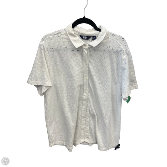 Top Short Sleeve By Lands End In White, Size: Xl