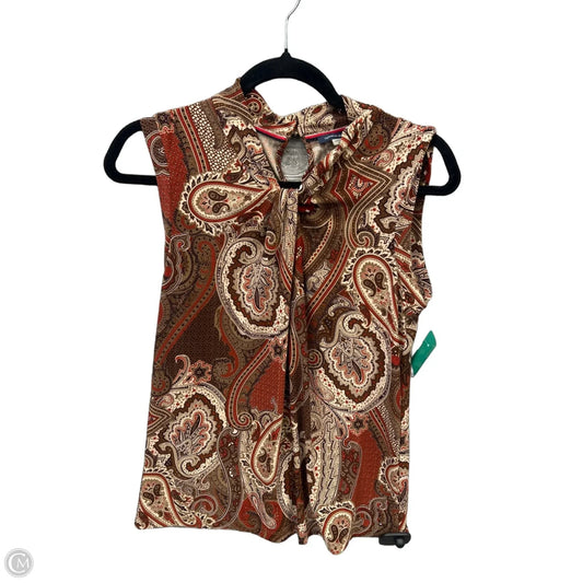 Top Sleeveless By Tommy Hilfiger In Brown, Size: S
