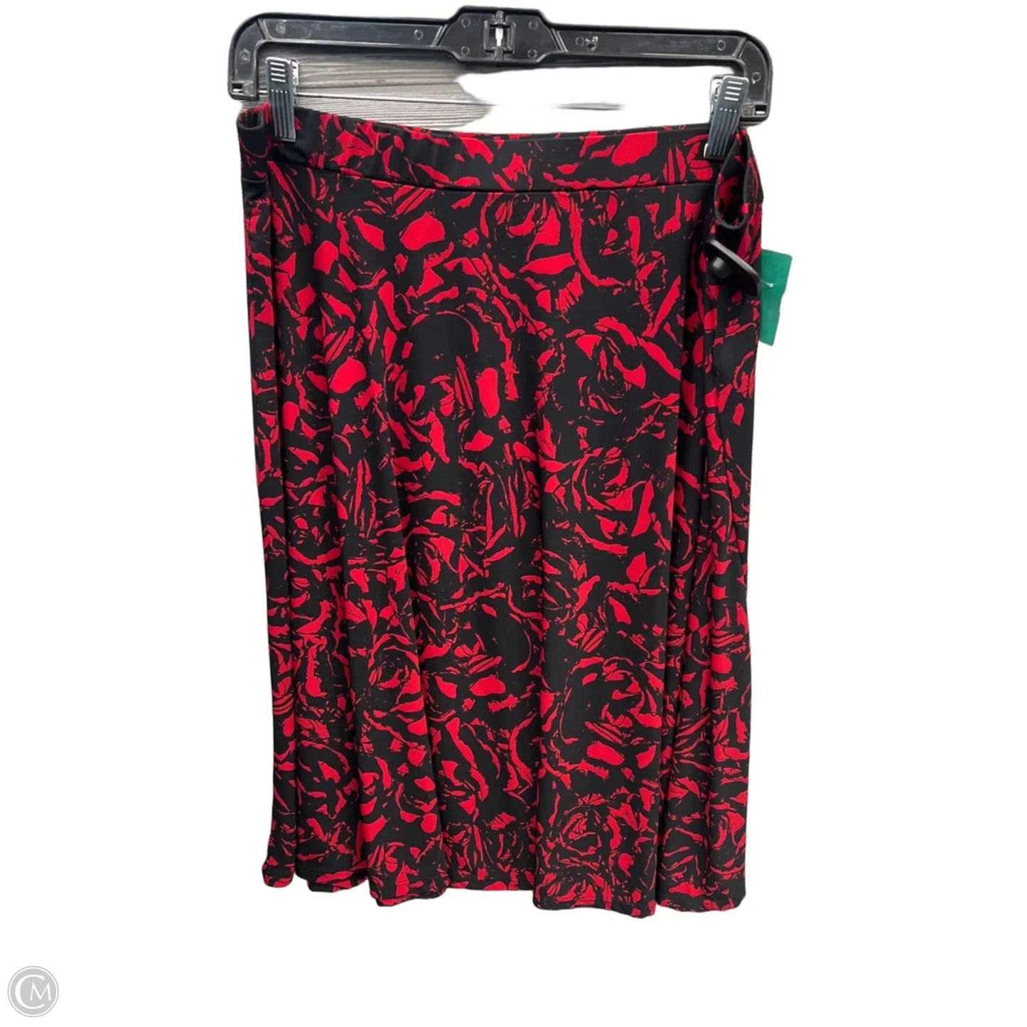 Skirt Midi By George In Black & Red, Size: 16
