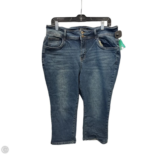 Jeans Cropped By Bloomchic In Blue Denim, Size: 14