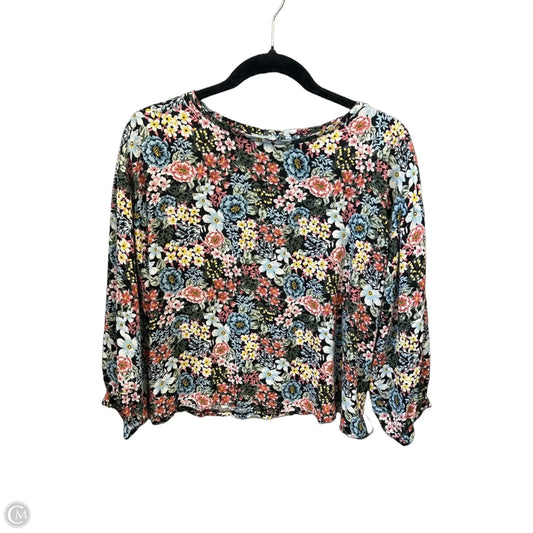 Top Long Sleeve By Loft In Floral Print, Size: S